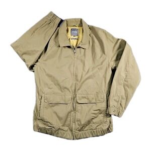 Bonobos The Boulevard Bomber Jacket Mens Large Slim Fit Green Zip Flap Pockets